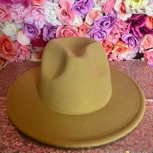Tan & Red Fedora Hat